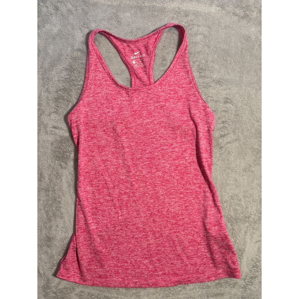 Nike Dri-FIT Pink Heathered Racerback Tank Top Mesh Back Womens XS